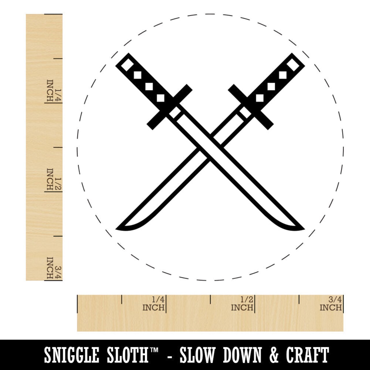 Ninjato Katana Ninja Swords Rubber Stamp for Stamping Crafting Planners